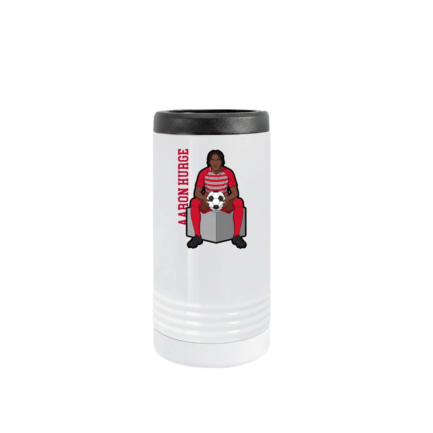 Slim Beverage Holder — Name Vertical in White