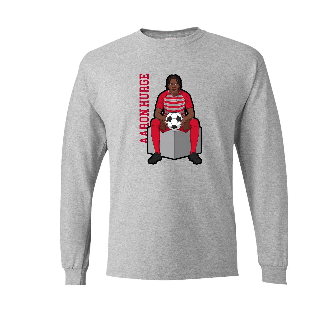 Long Sleeve Tee — Name Vertical in Grey
