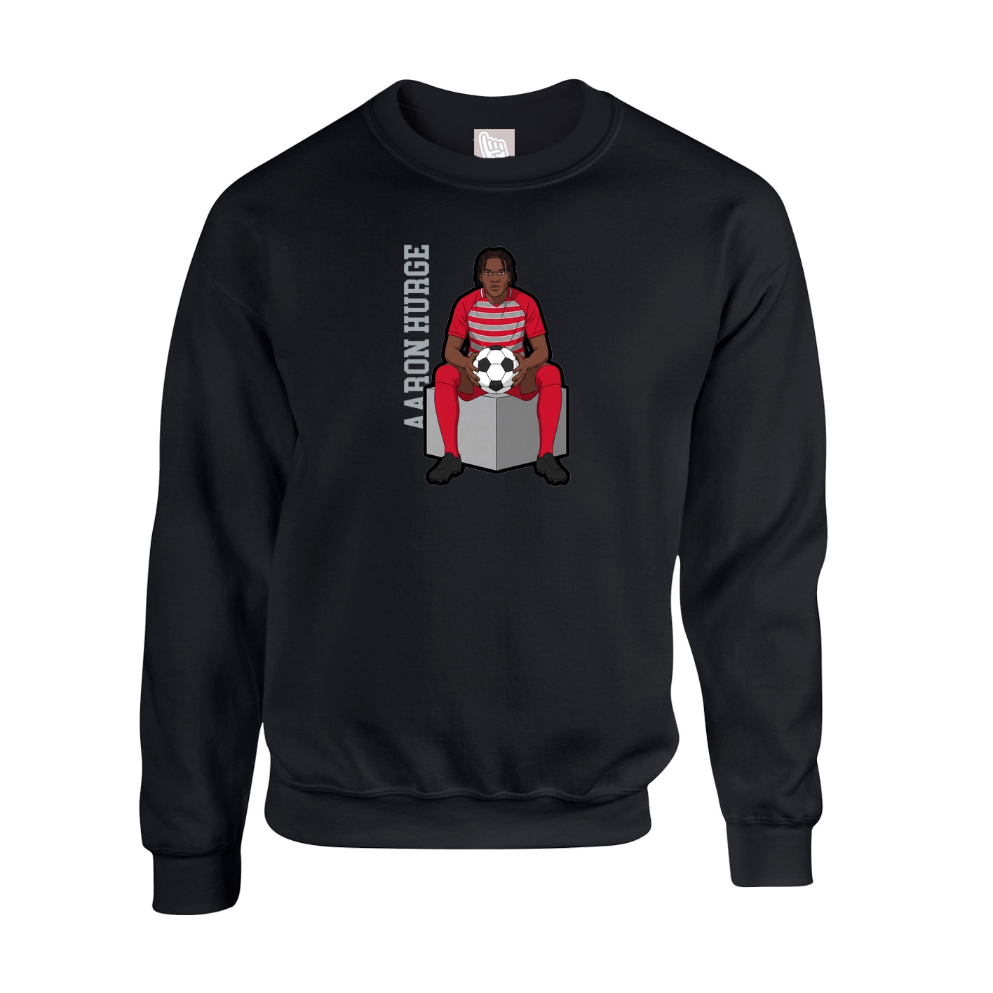 Fleece Crew — Name Vertical in Black