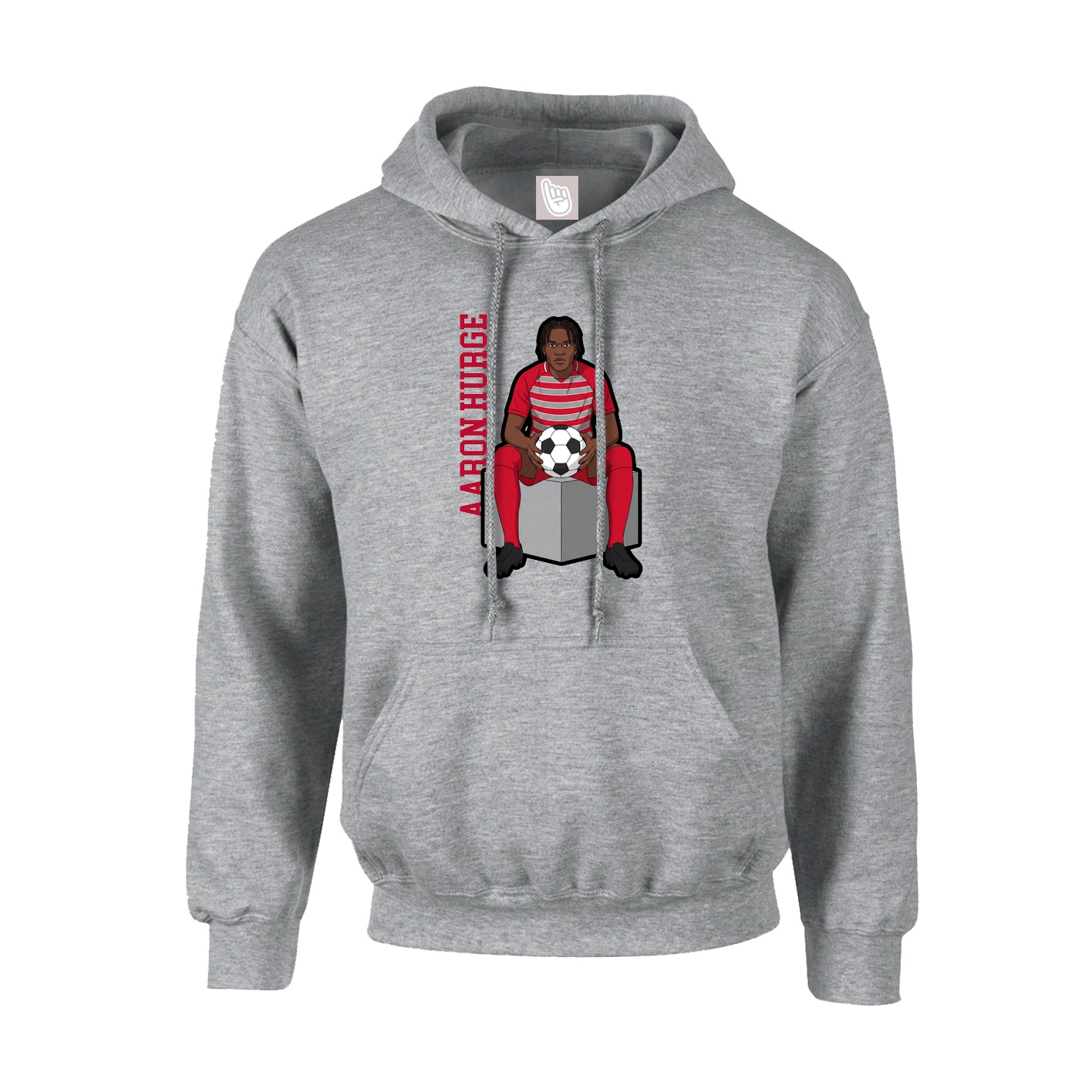 Youth Hoodie — Name Vertical in Grey