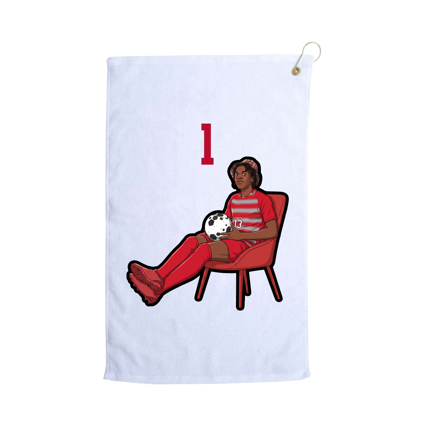 Golf Towel — Number Top in White