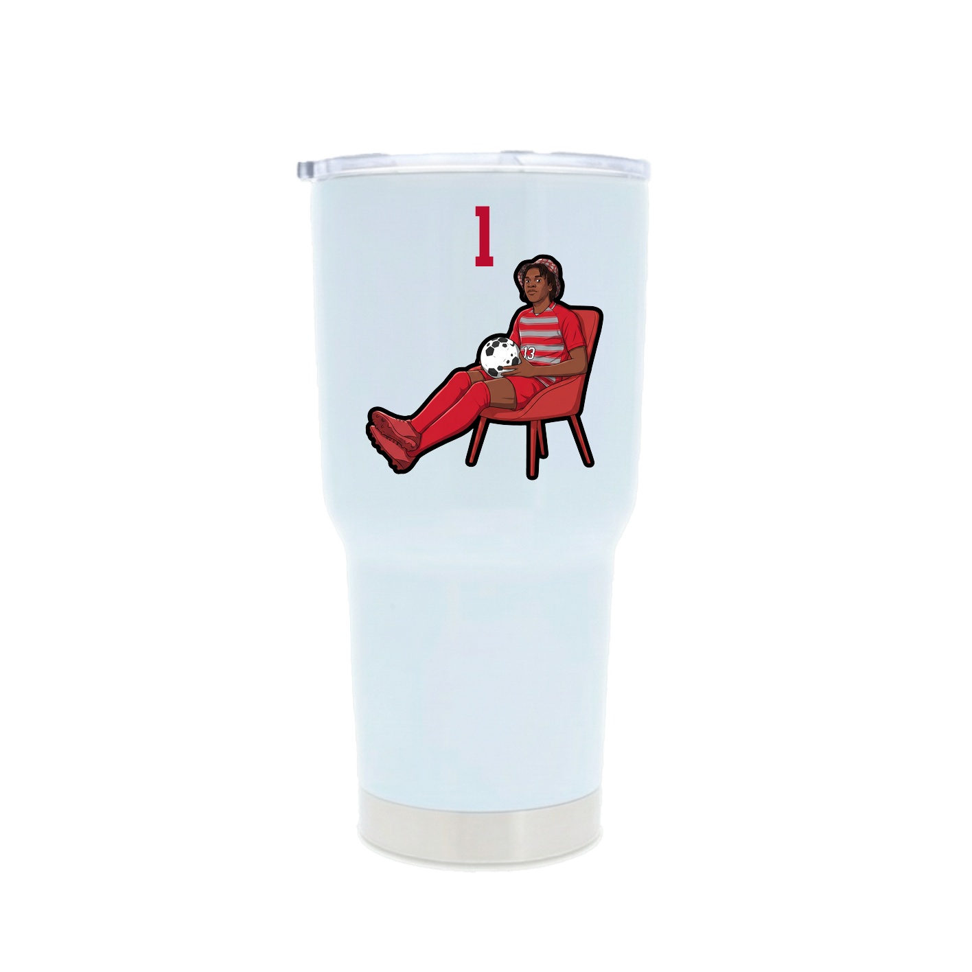 30oz Stainless Steel Tumbler — Number Top in White