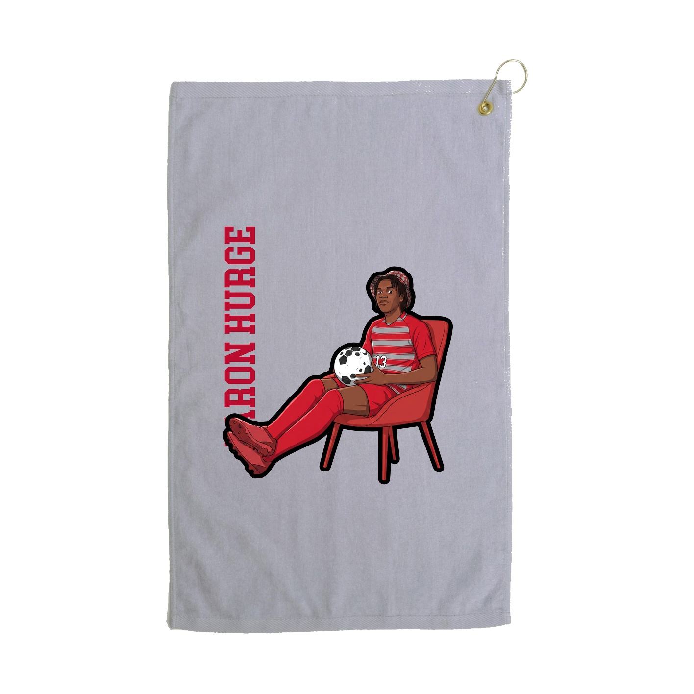 Golf Towel — Name Vertical in Grey