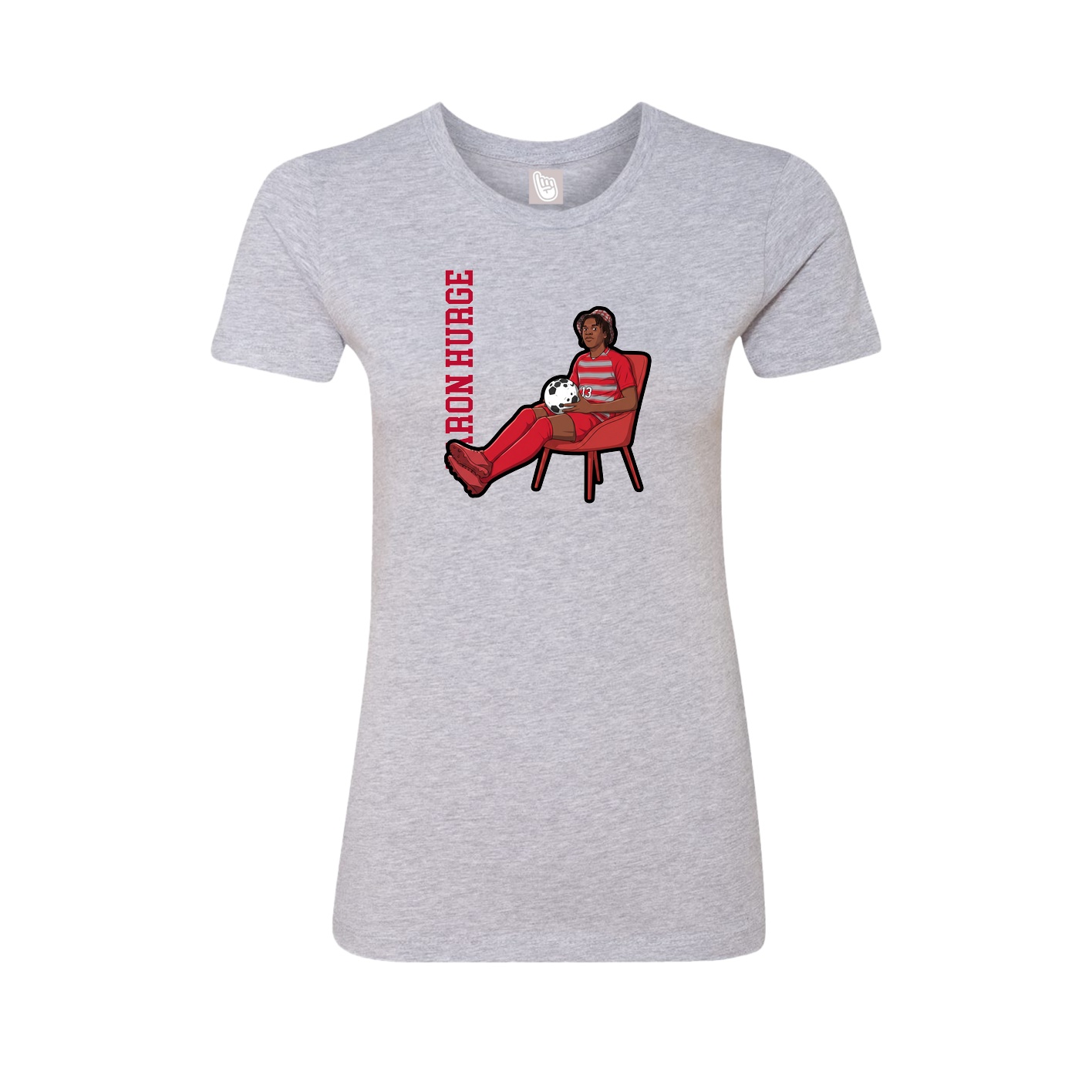 Womens Tee — Name Vertical in Grey
