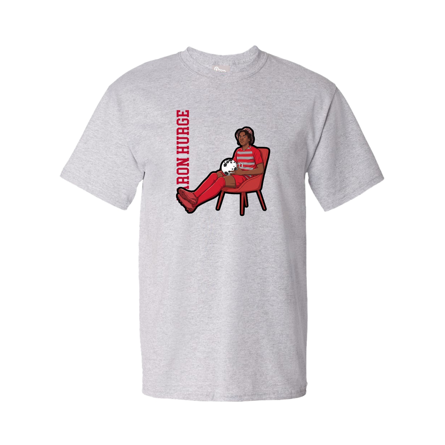 Youth Tee — Name Vertical in Grey