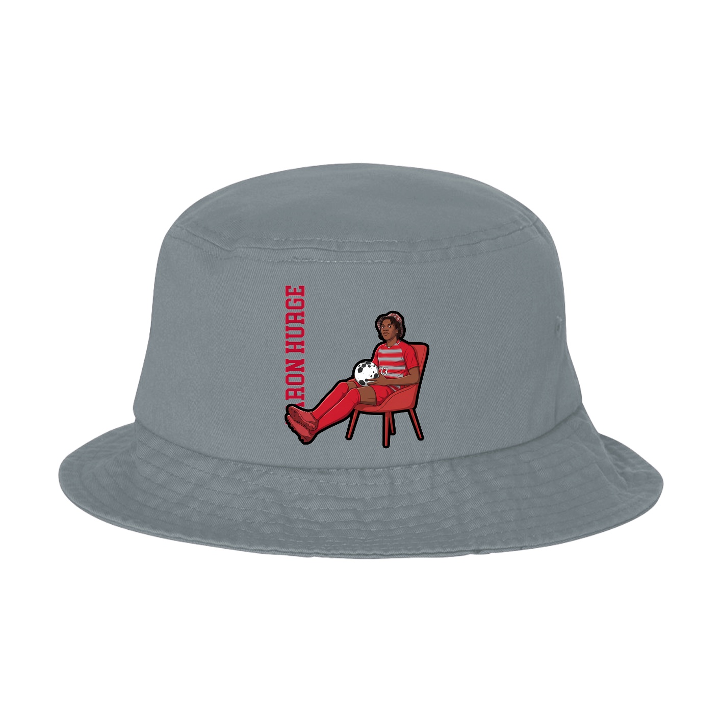 Bucket Cap — Name Vertical in Grey