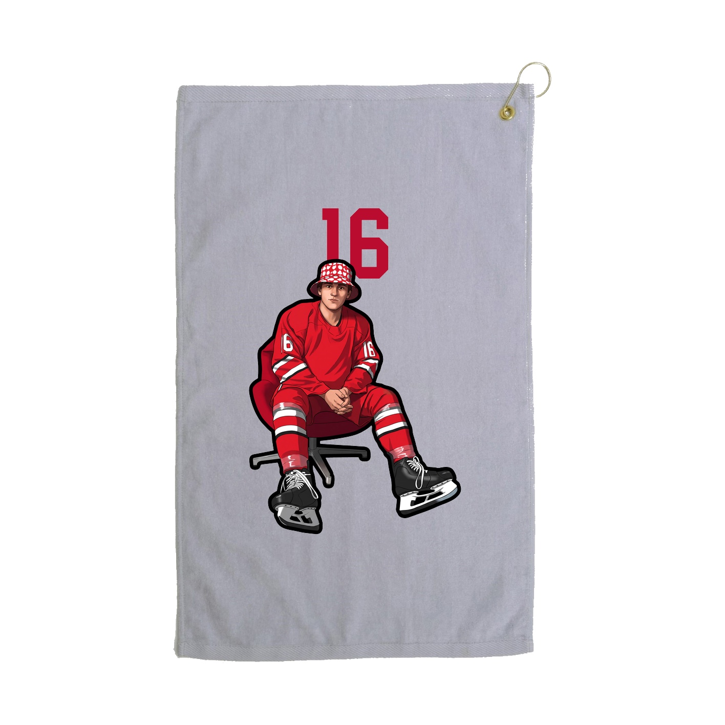 Golf Towel — Number Top in Grey