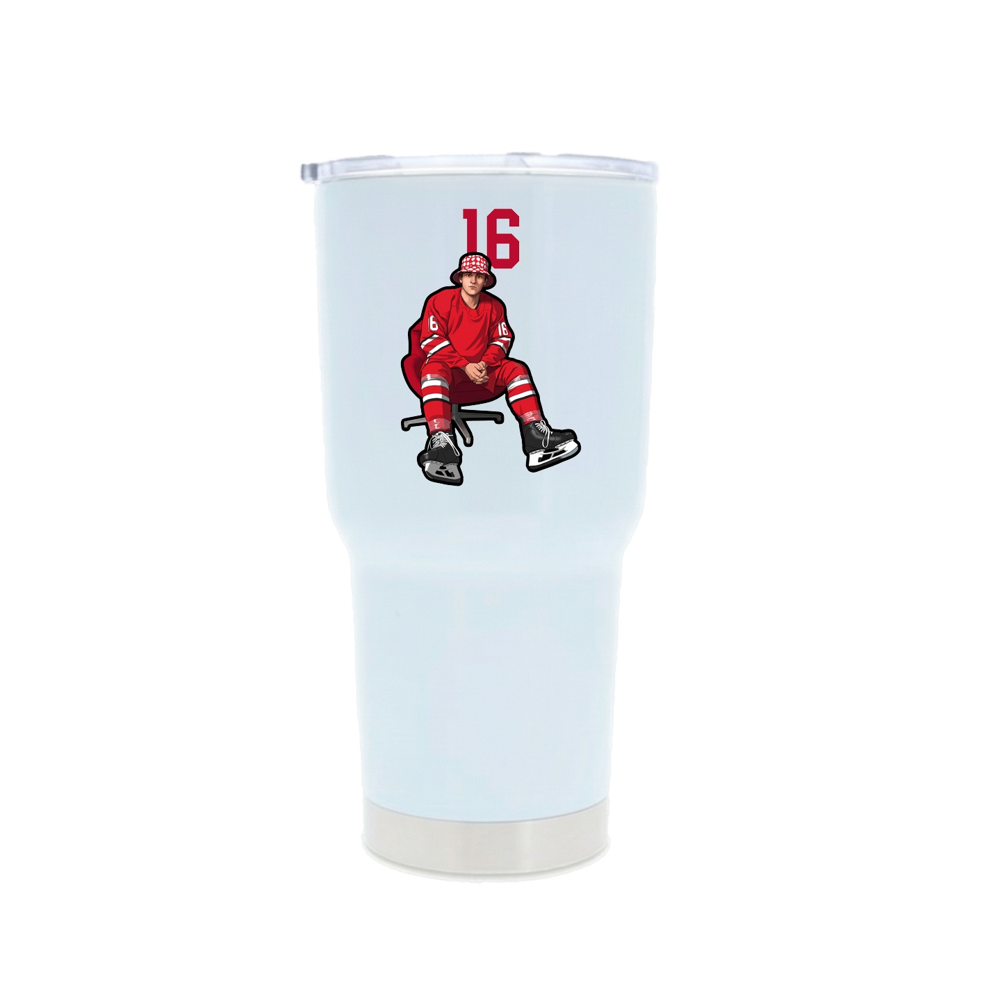 30oz Stainless Steel Tumbler — Number Top in White