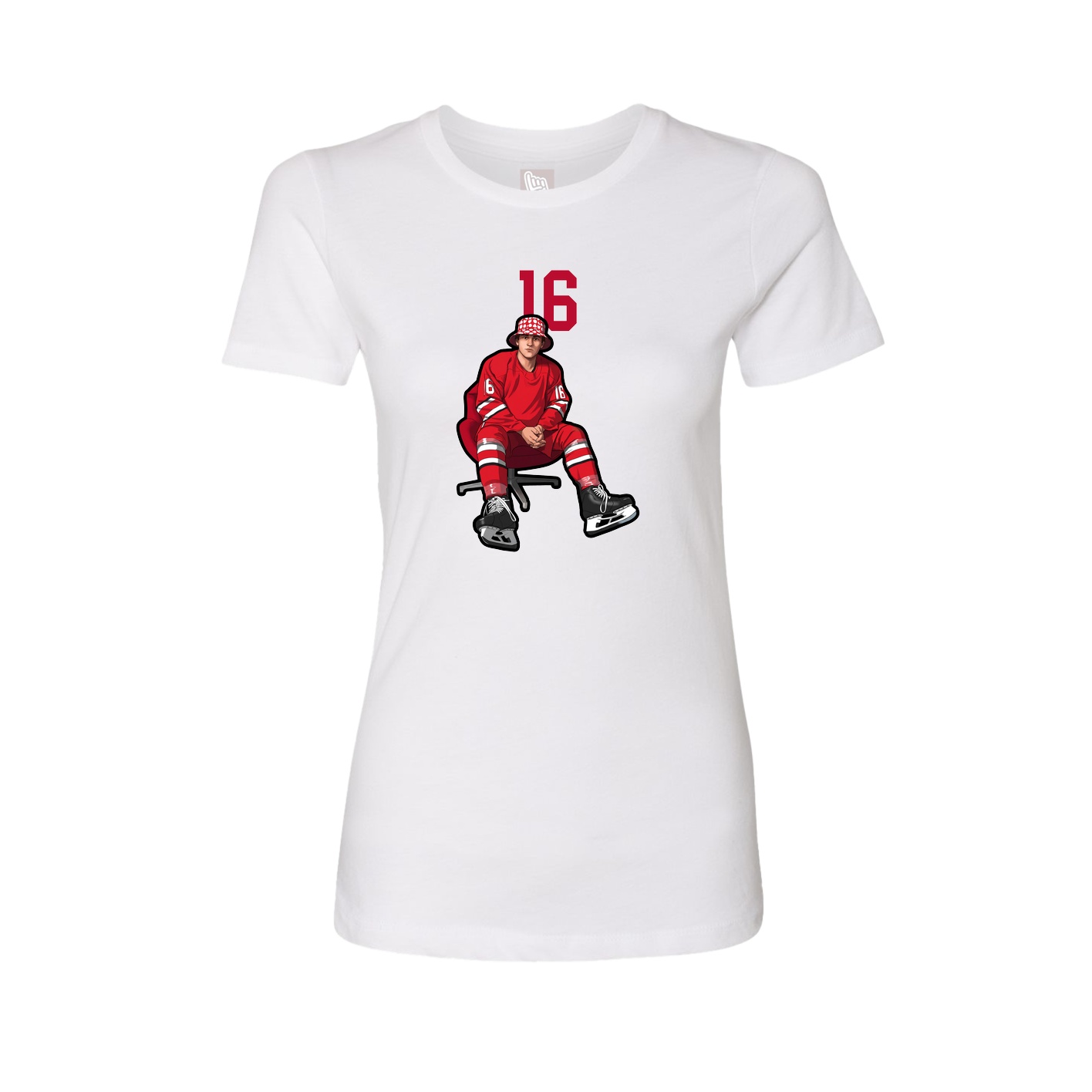 Fitted Women's Tee — Number Top in White