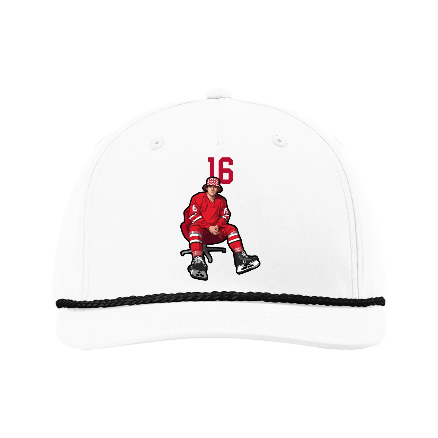 Five-Panel Classic Rope Cap — Number Top in White