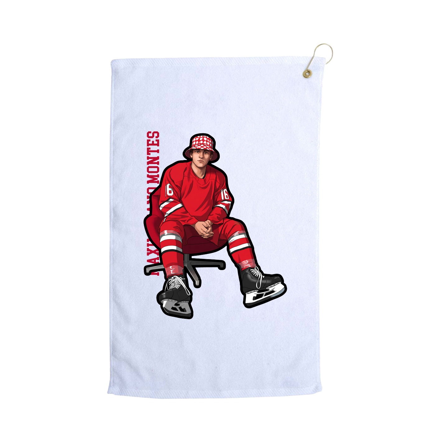 Golf Towel — Name Vertical in White