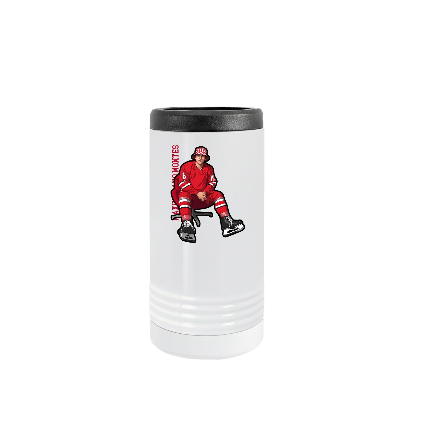 Slim Beverage Holder — Name Vertical in White