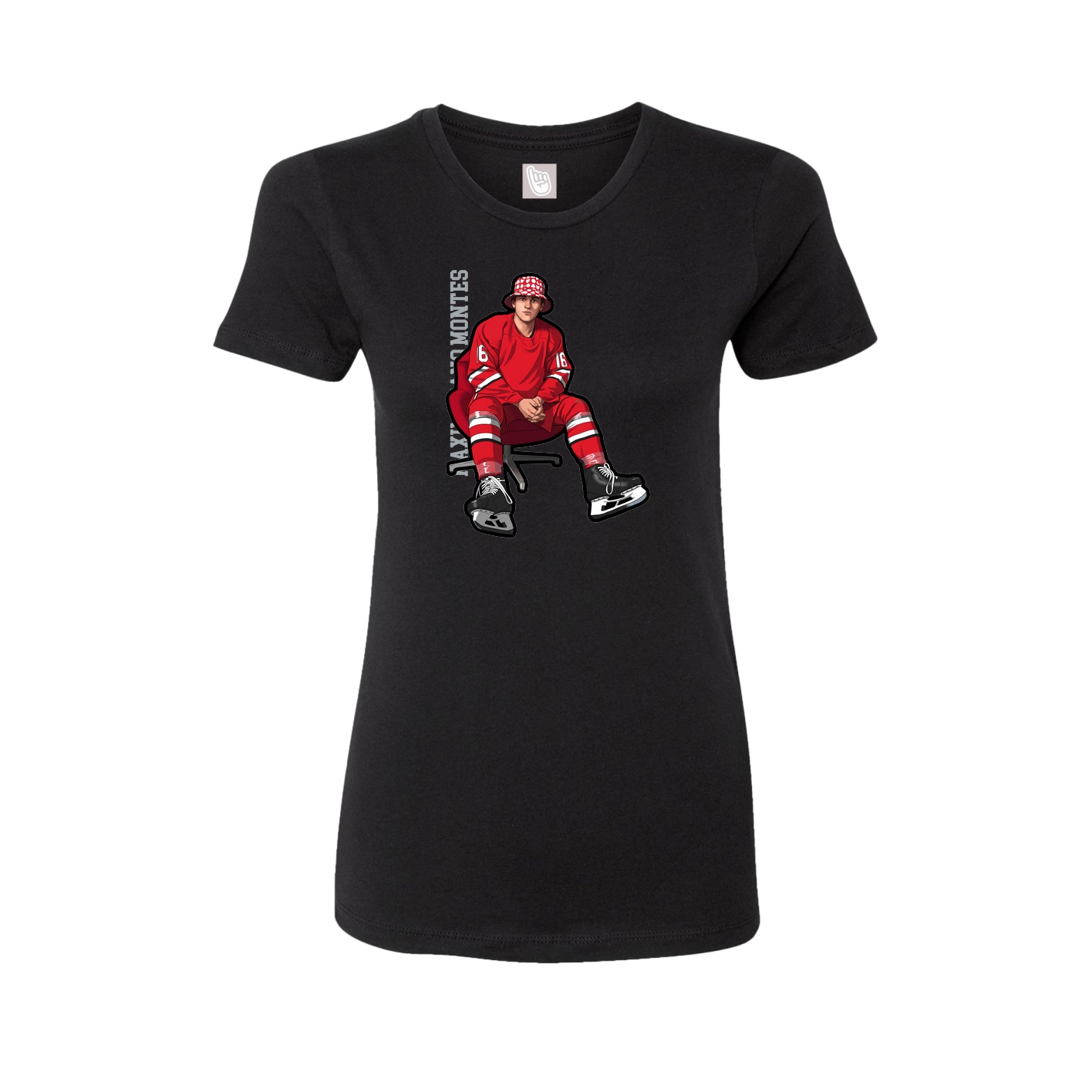 Fitted Women's Tee — Name Vertical in Black