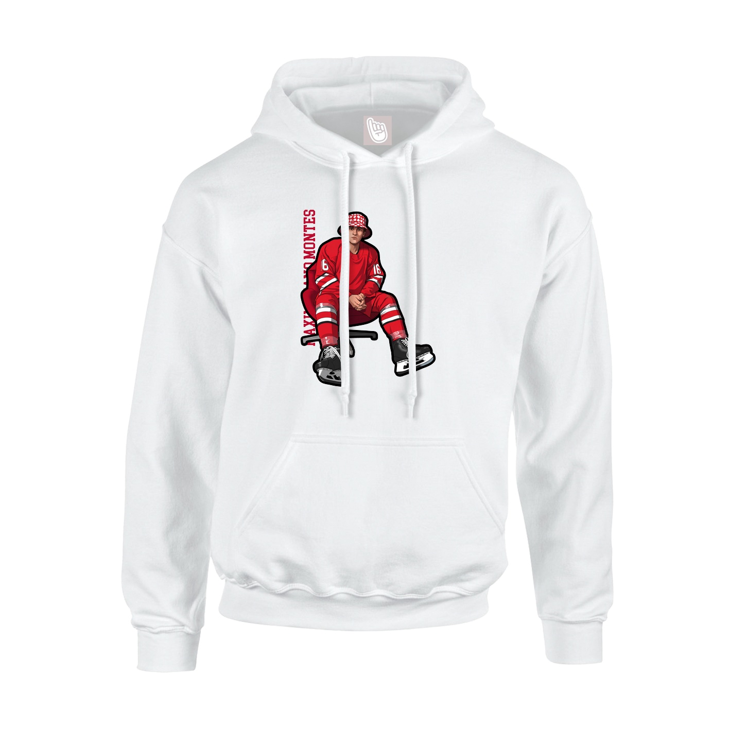 Youth Hoodie — Name Vertical in White