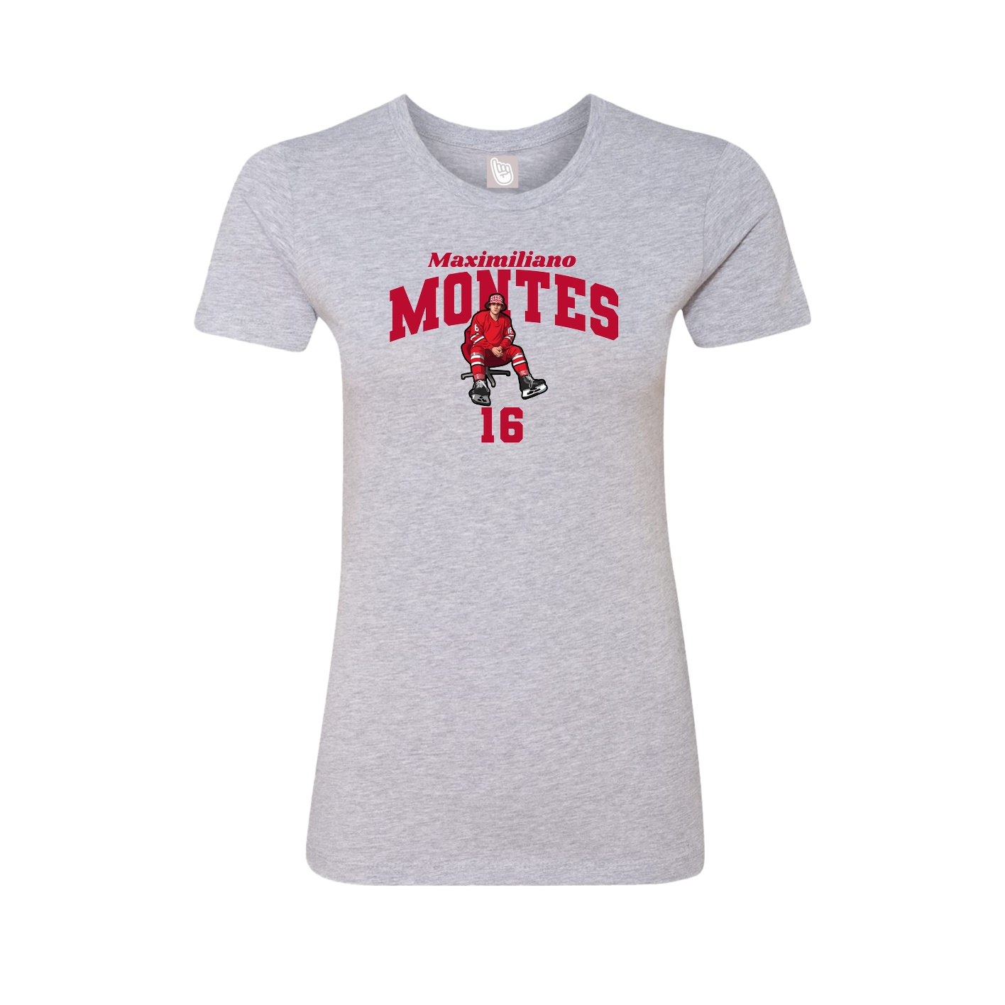 Fitted Women's Tee — Signature Arch in Grey