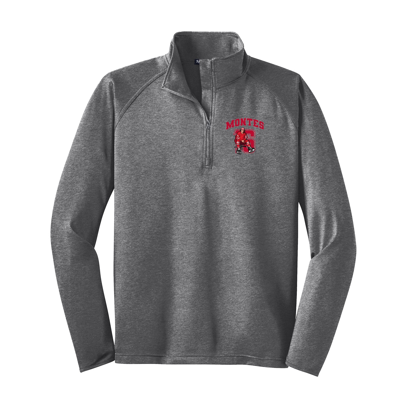 Q-Zip Pullover — Number in Grey