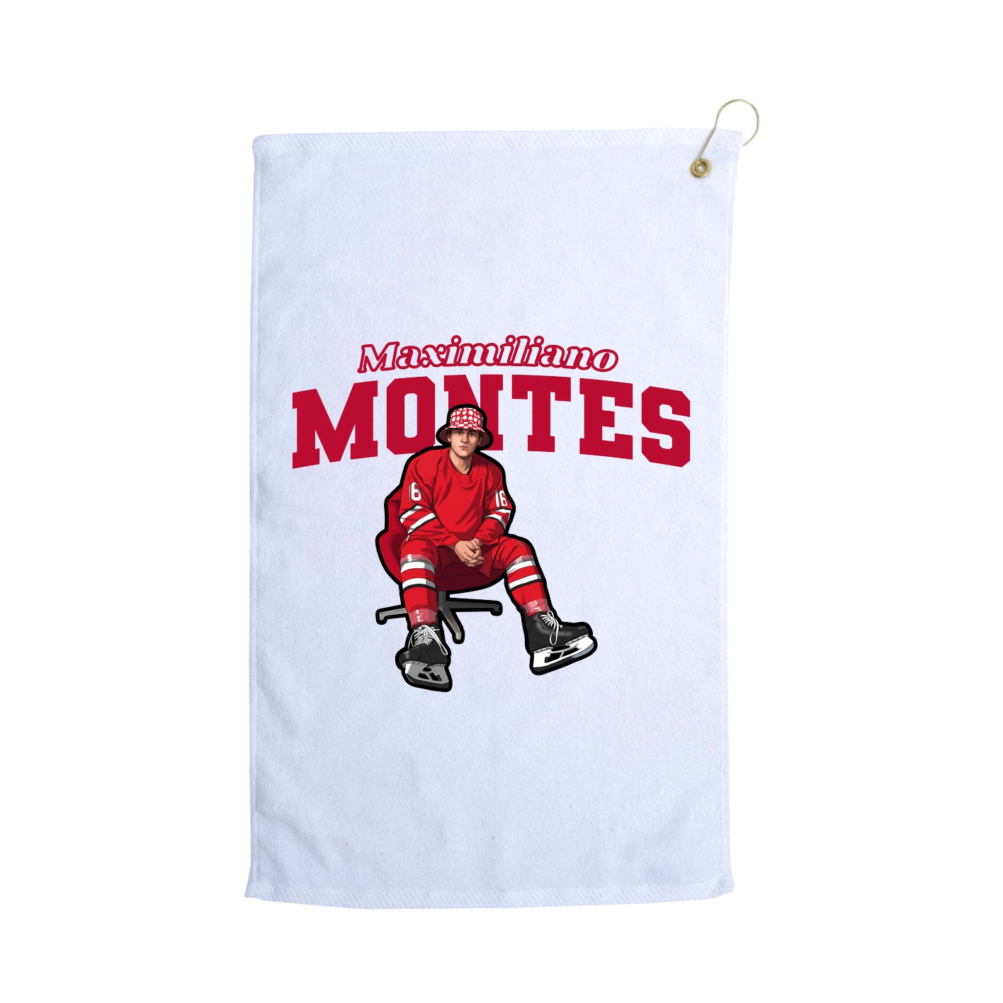 Golf Towel — Name Arch in White