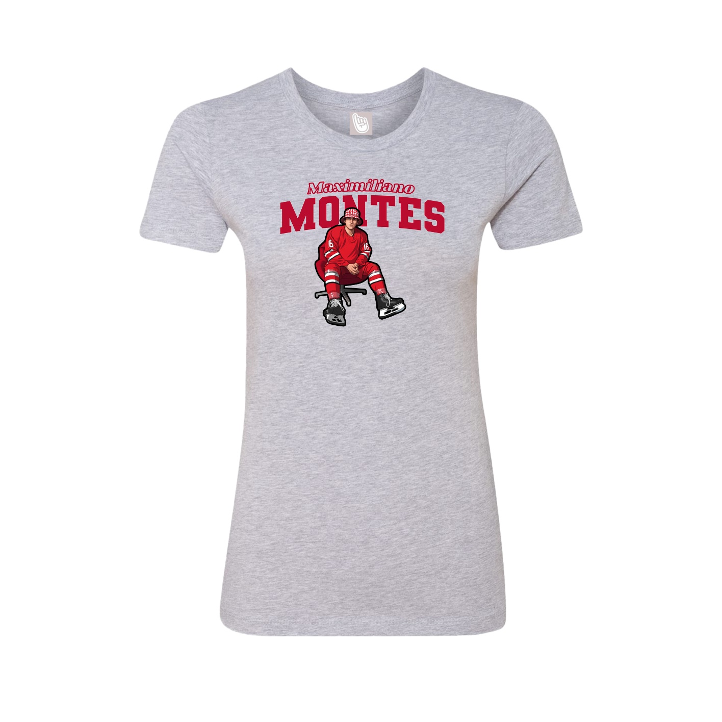 Fitted Women's Tee — Name Arch in Grey