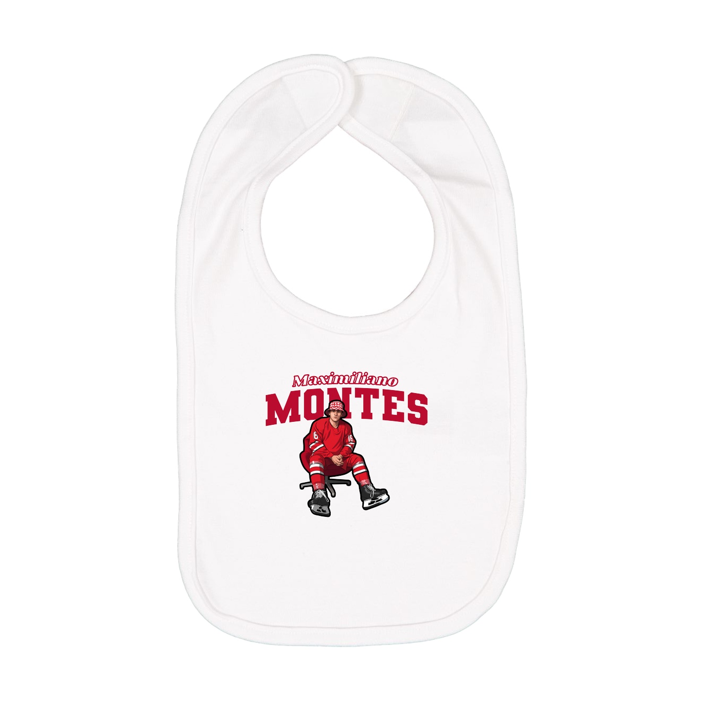 Infant Bib — Name Arch in White