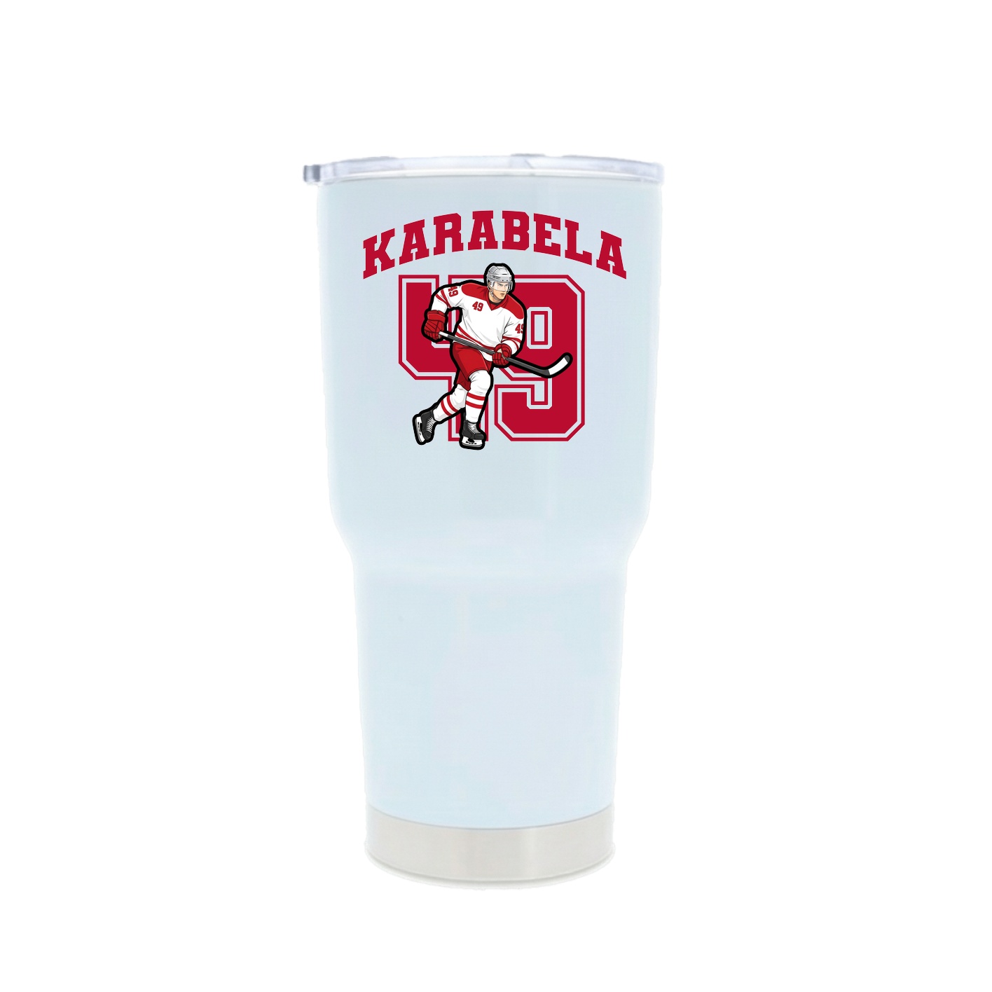 30oz Stainless Steel Tumbler — Number in White