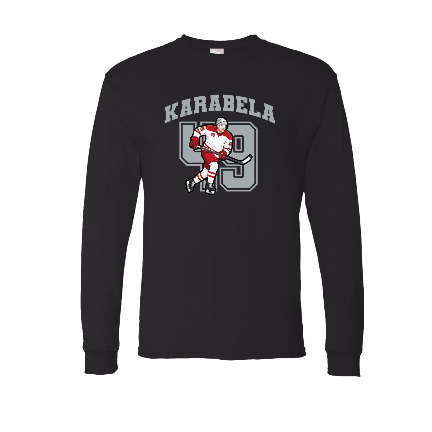 Long Sleeve Tee — Number in Black
