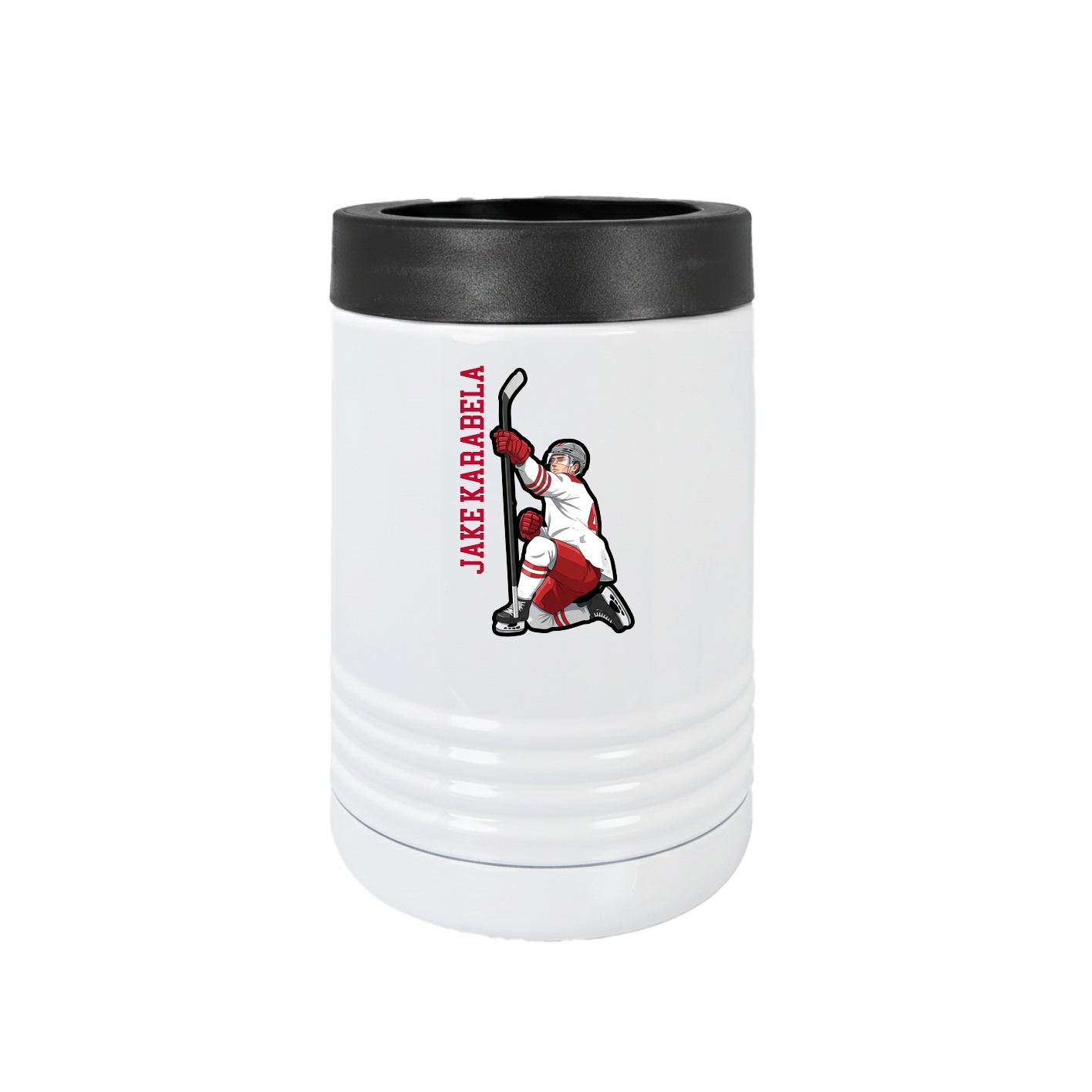 Beverage Holder — Name Vertical in White