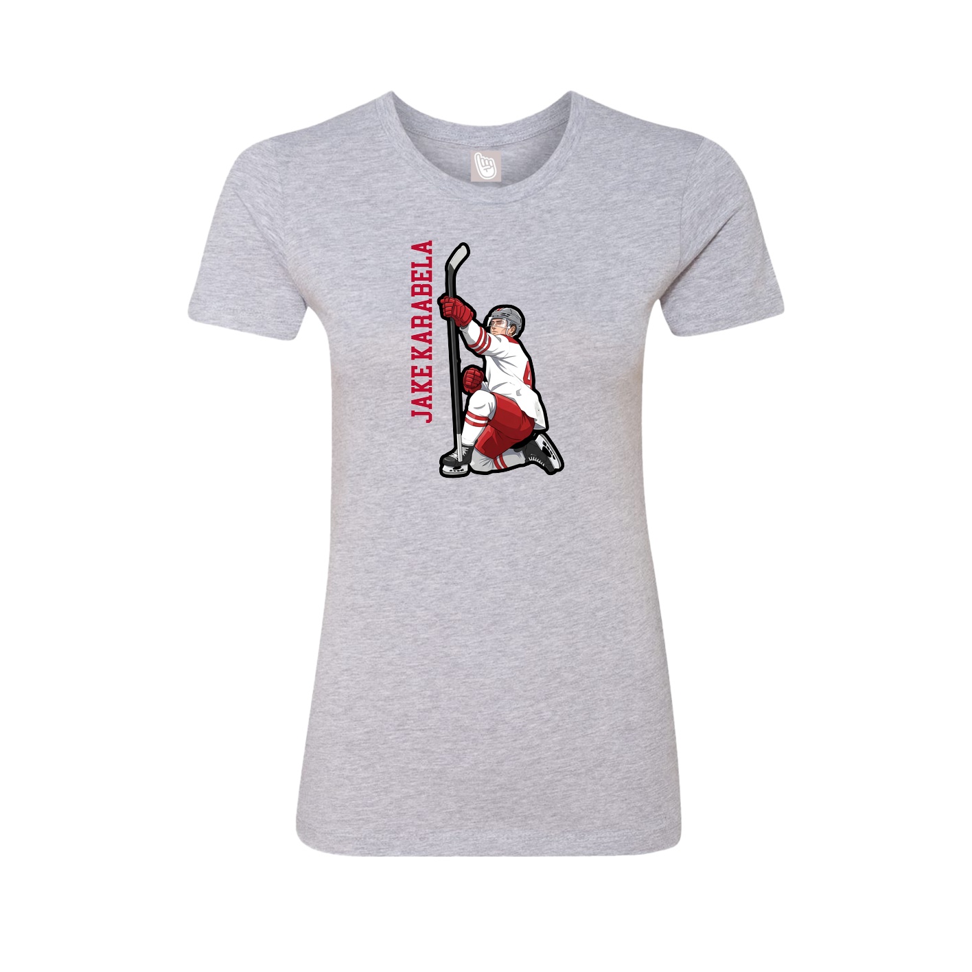 Fitted Women's Tee — Name Vertical in Grey