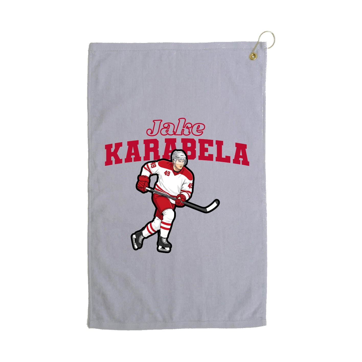 Golf Towel — Name Arch in Grey