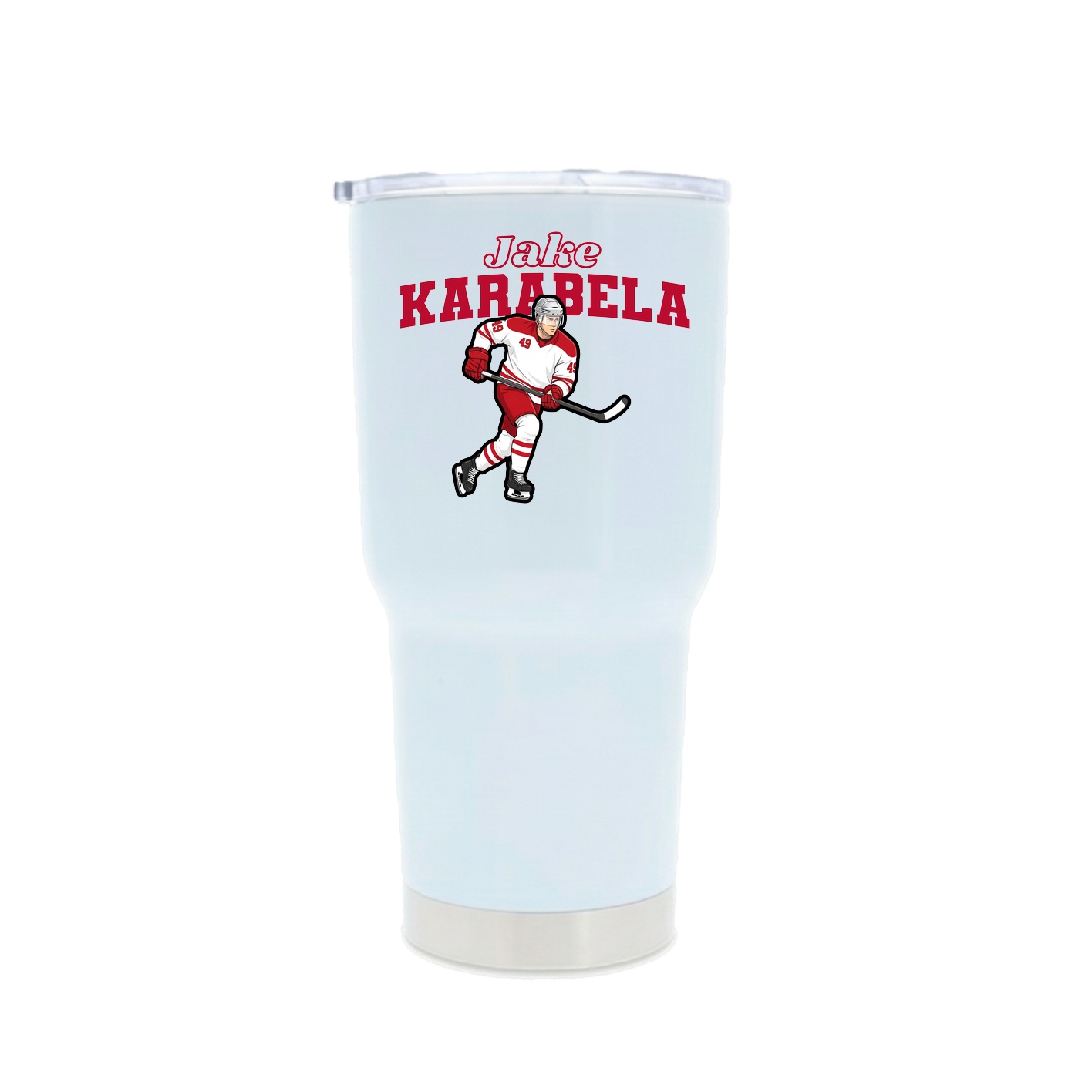 30oz Stainless Steel Tumbler — Name Arch in White