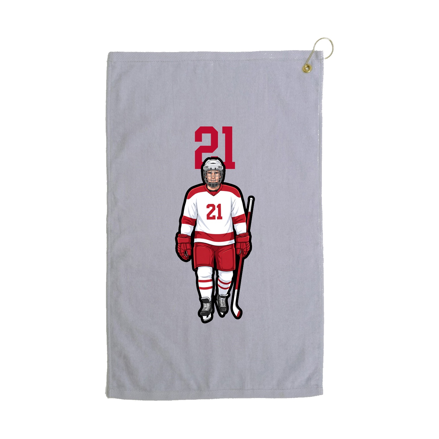 Golf Towel — Number Top in Grey