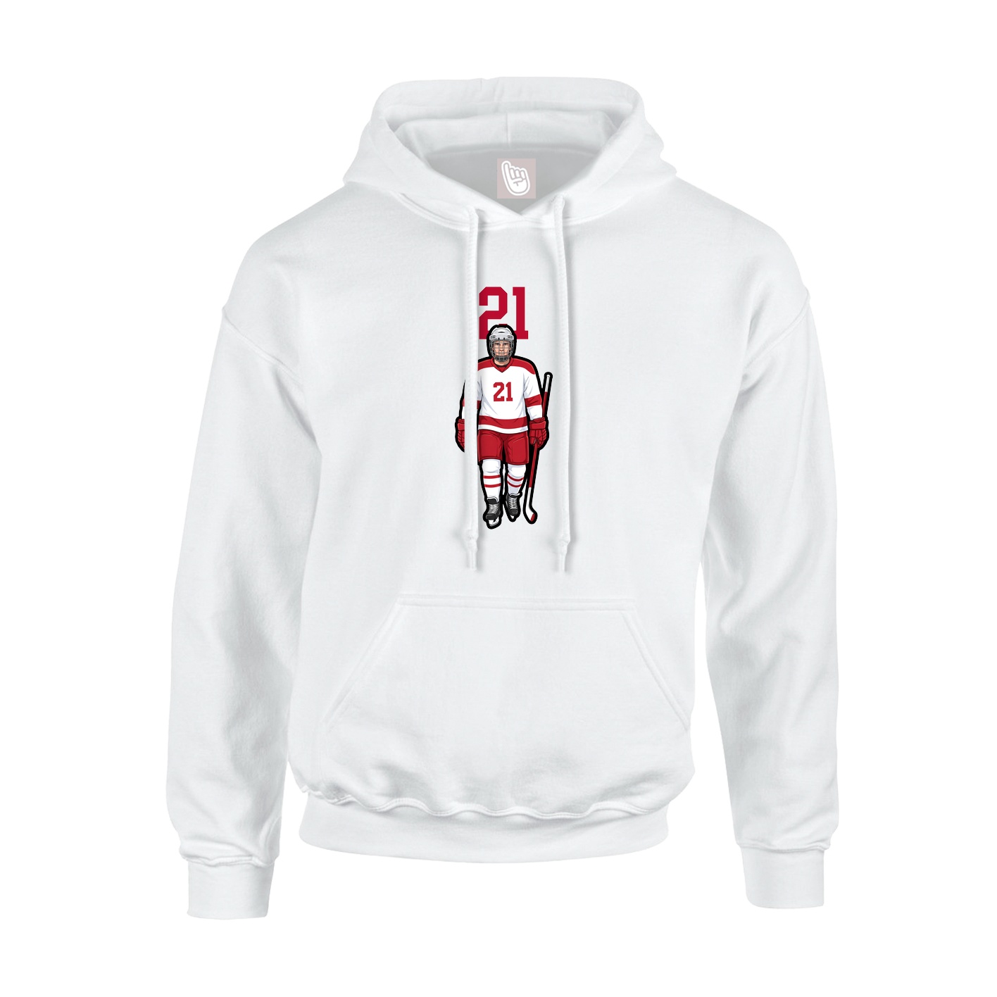 Youth Hoodie — Number Top in White