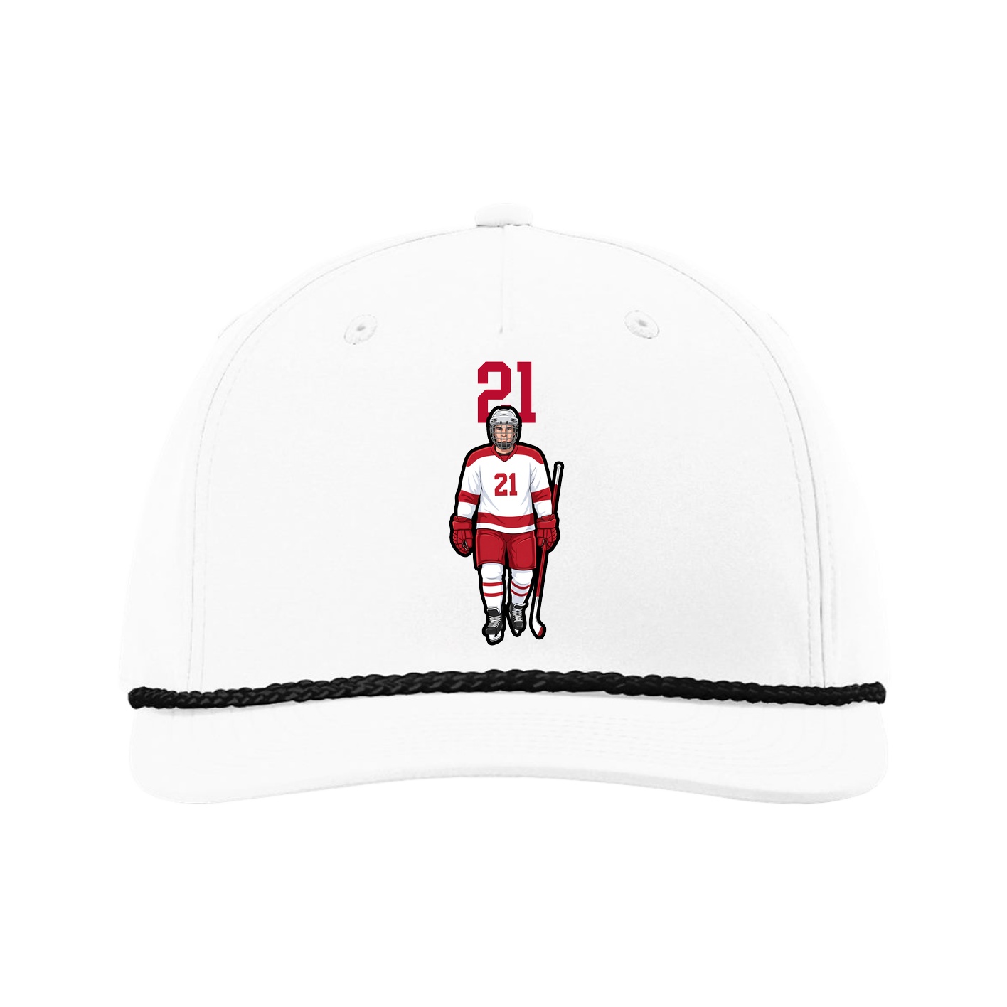 Five-Panel Classic Rope Cap — Number Top in White