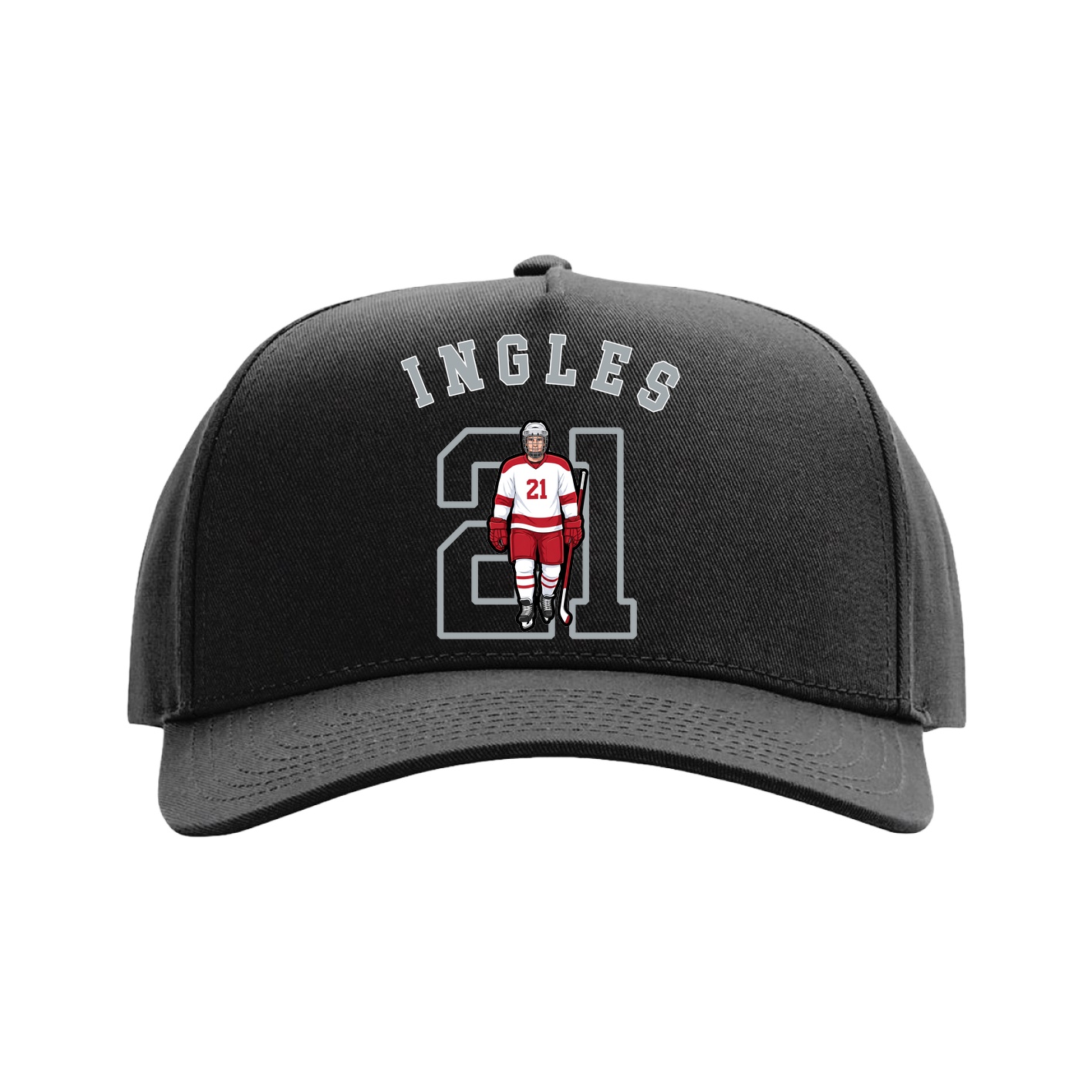Full Fabric Five-Panel Champ Cap — Shirsey Arch in Black