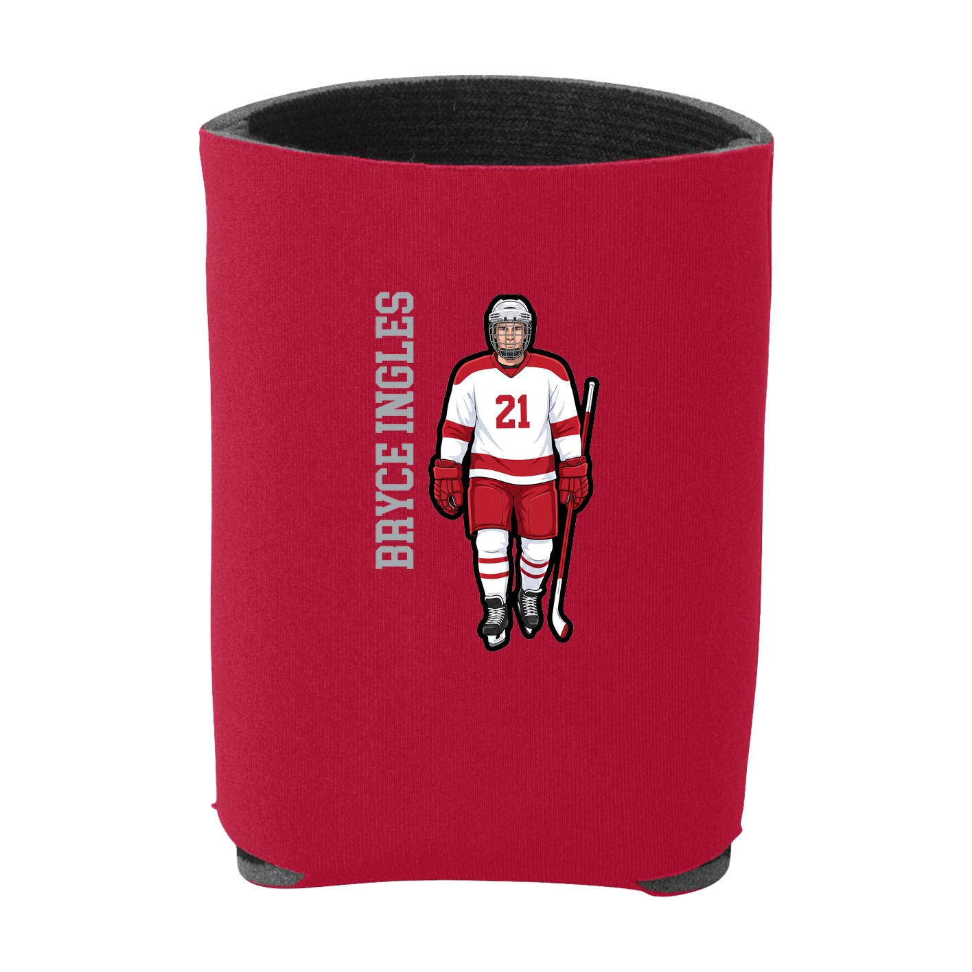 Can Holder — Name Vertical in Red