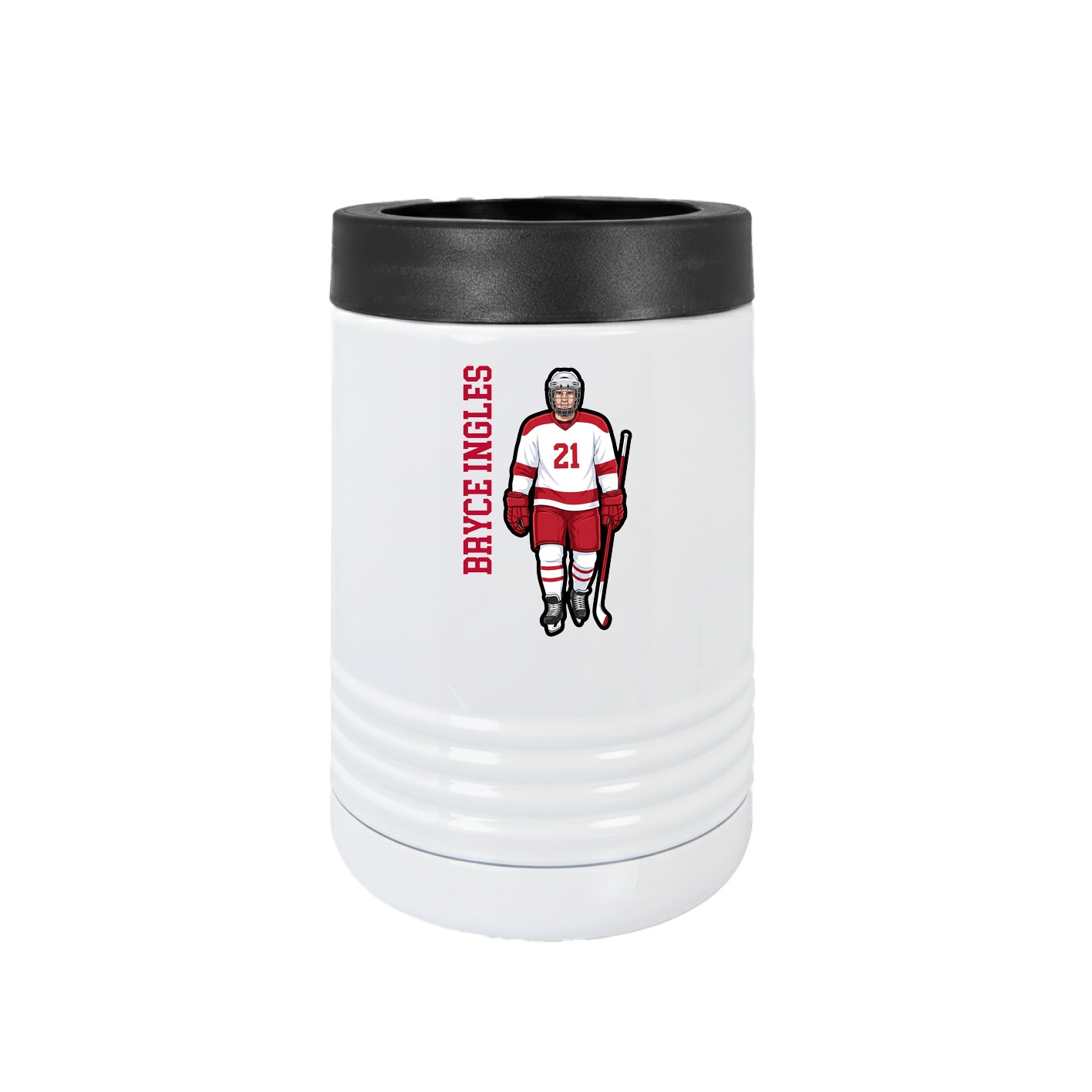 Beverage Holder — Name Vertical in White