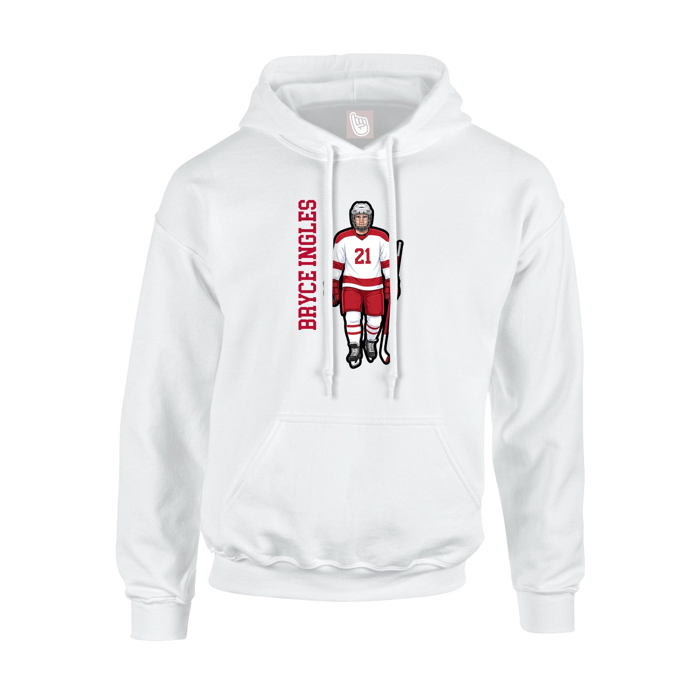 Hoodie — Name Vertical in White