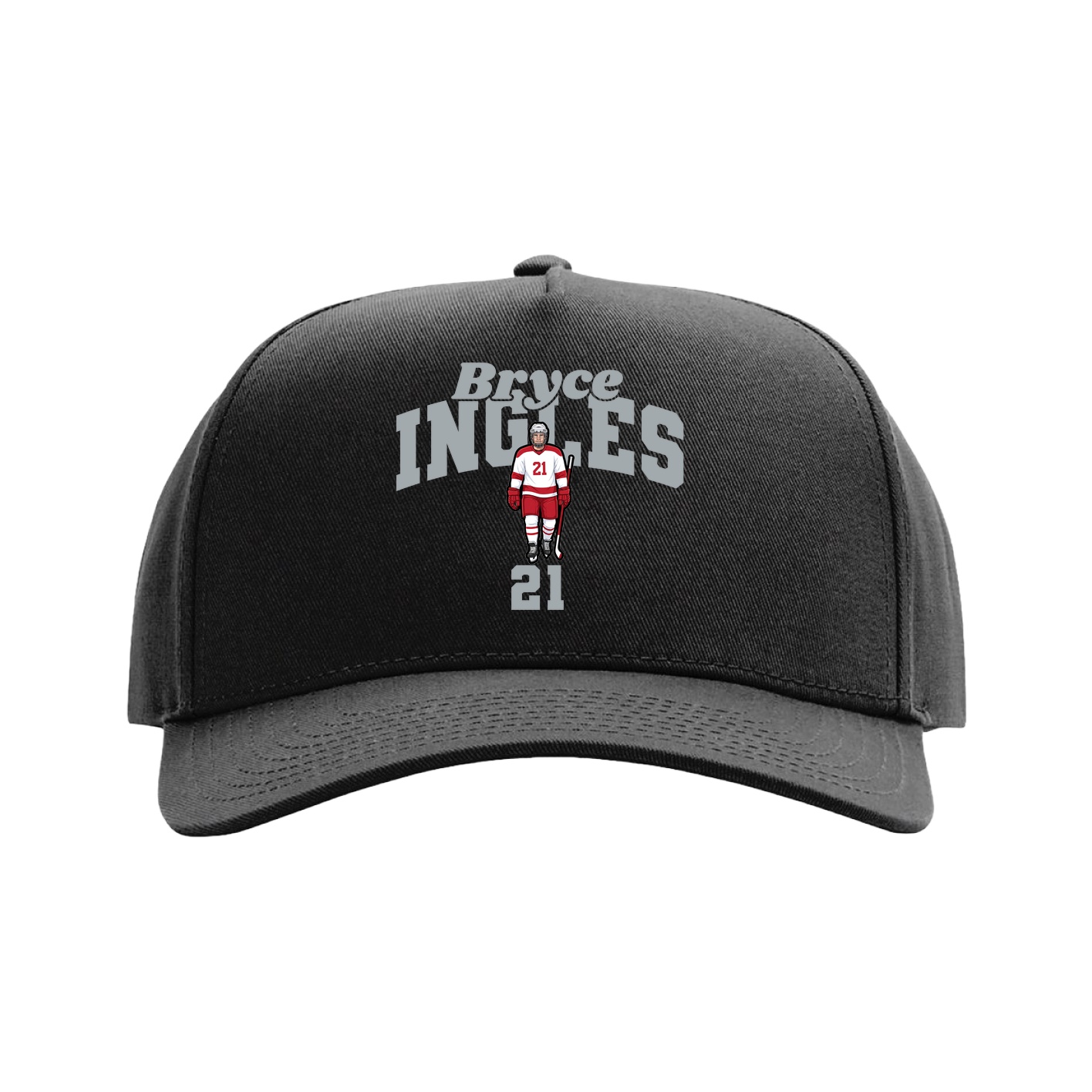 Full Fabric Five-Panel Champ Cap — Signature Arch in Black