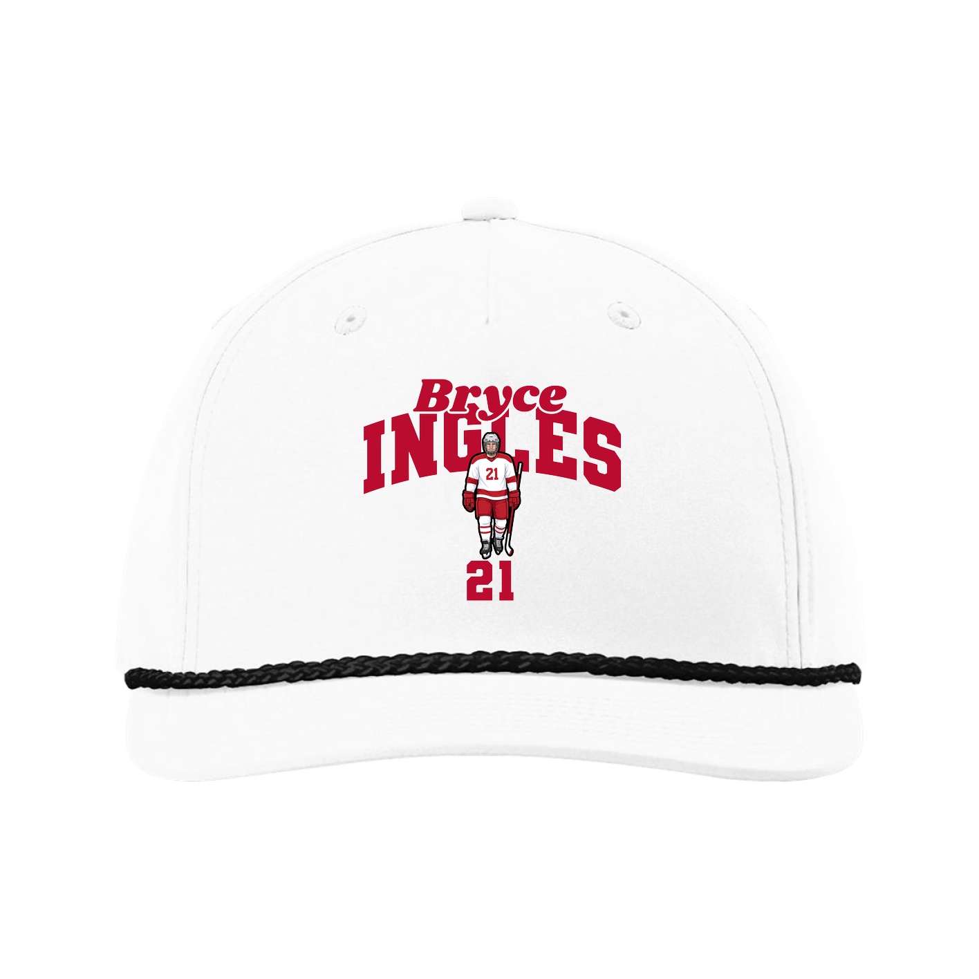 Five-Panel Classic Rope Cap — Signature Arch in White
