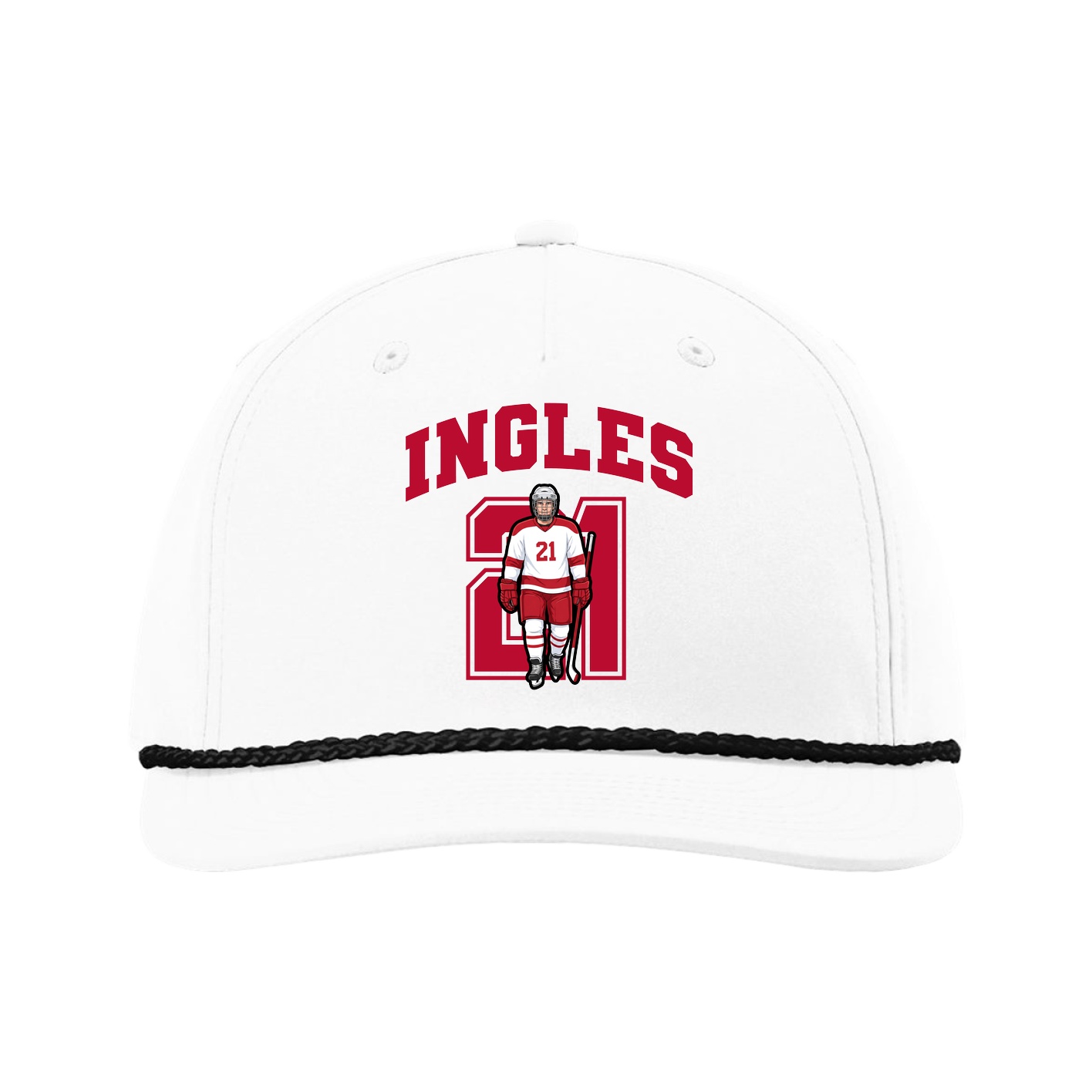 Five-Panel Classic Rope Cap — Number in White