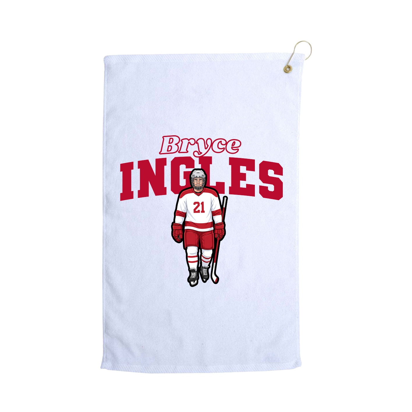 Golf Towel — Name Arch in White