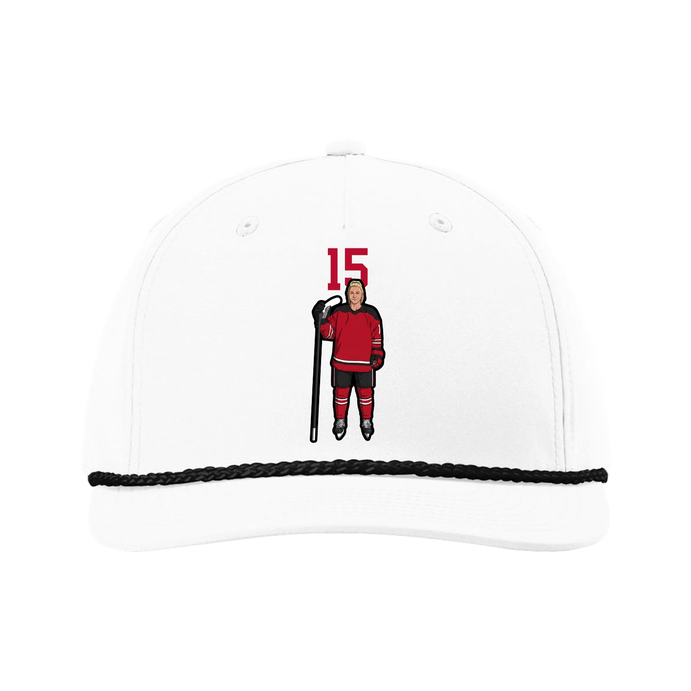 Five-Panel Classic Rope Cap — Number Top in White