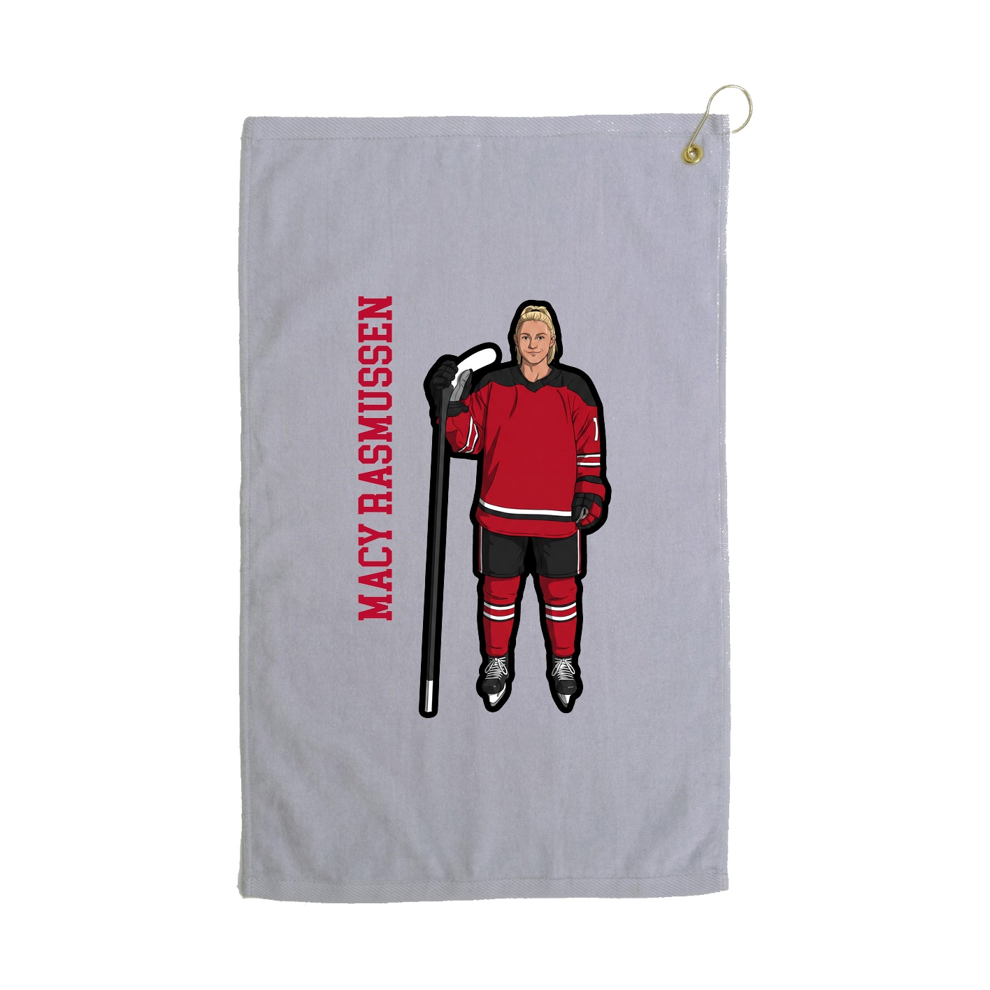 Golf Towel — Name Vertical in Grey