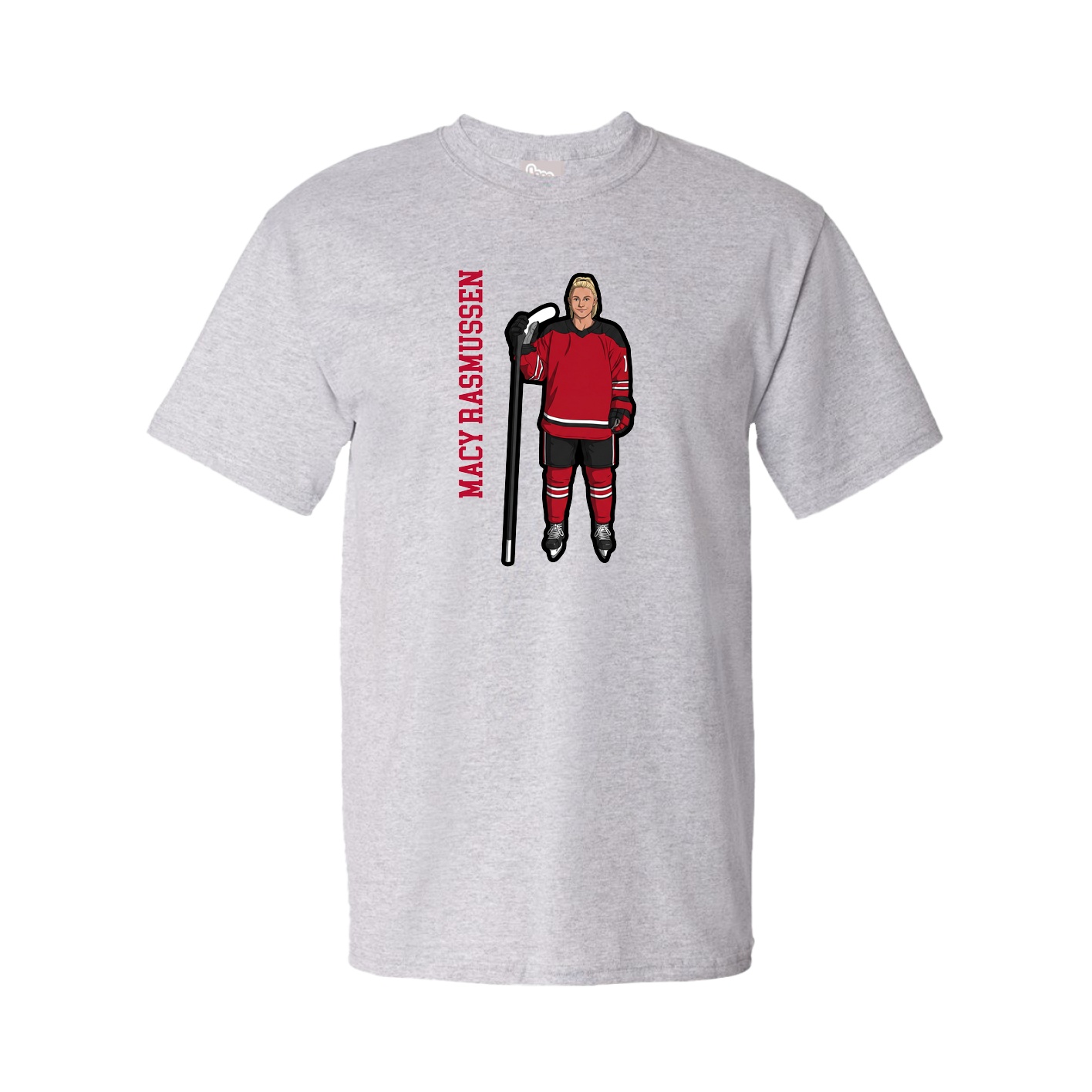 Tee — Name Vertical in Grey
