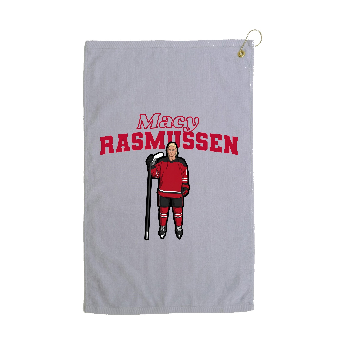 Golf Towel — Name Arch in Grey