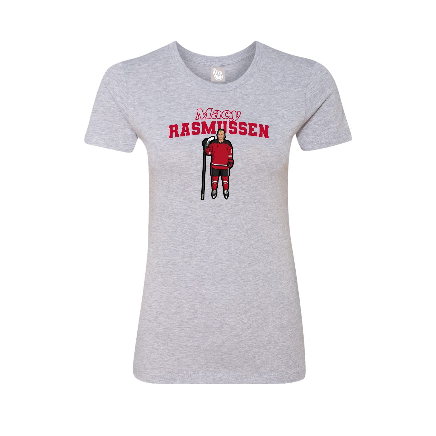 Fitted Women's Tee — Name Arch in Grey