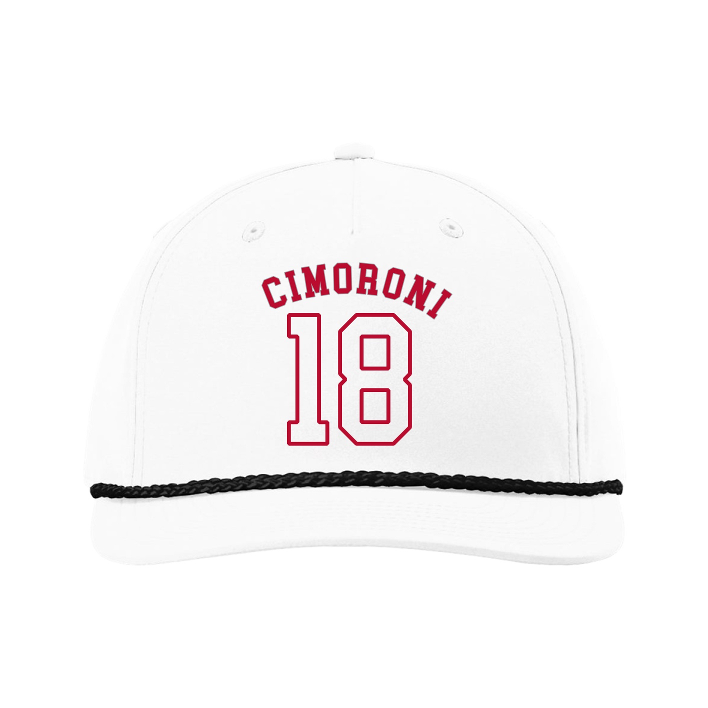 Five-Panel Classic Rope Cap — Shirsey Arch in White