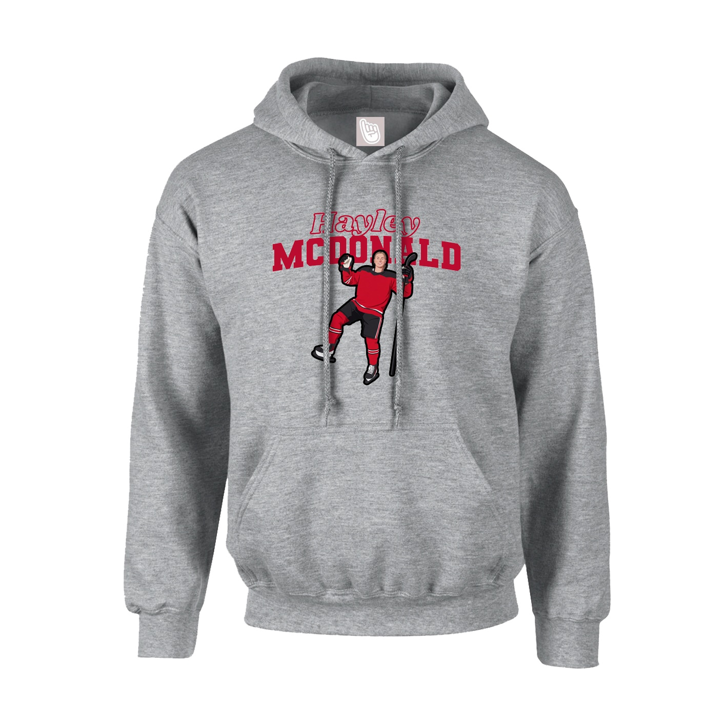 Youth Hoodie — Name Arch in Grey