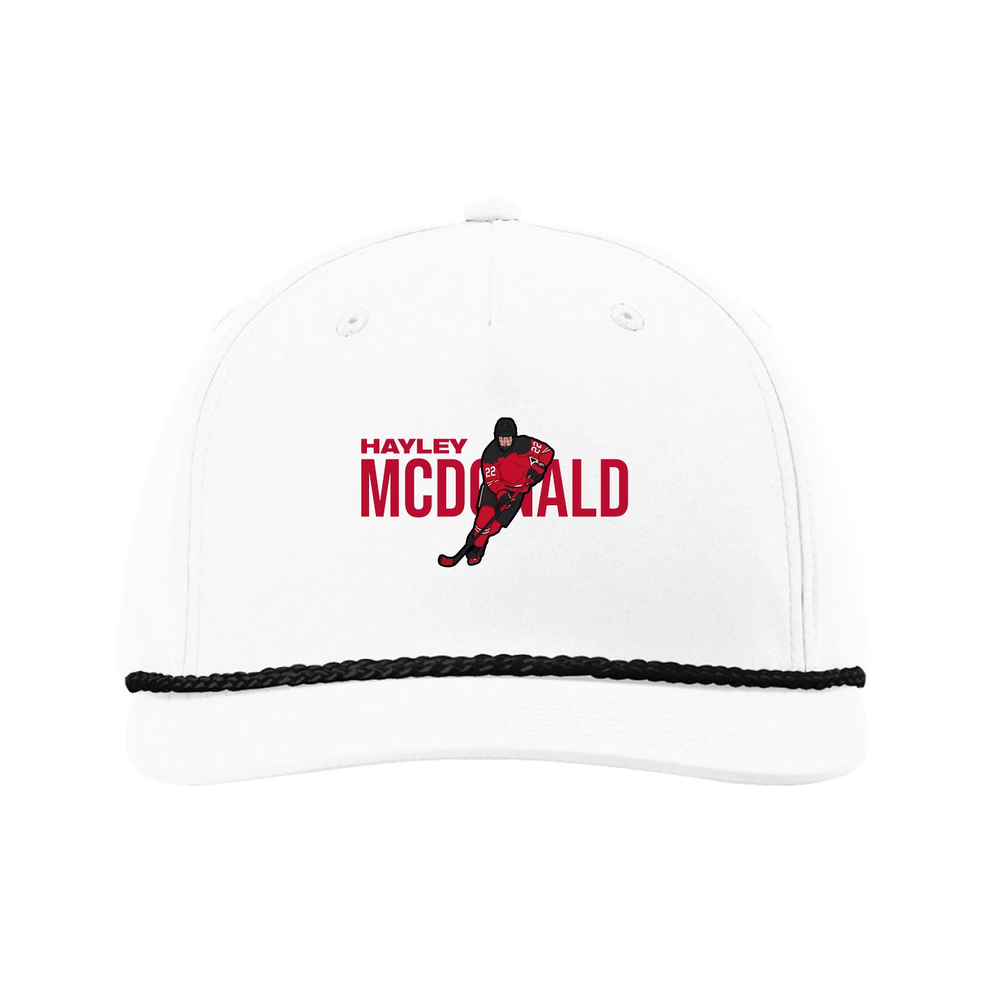 Five-Panel Classic Rope Cap — Player Name in White