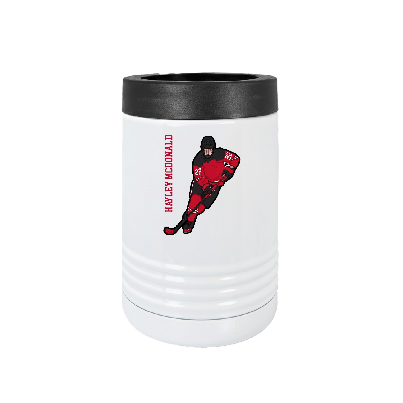 Beverage Holder — Name Vertical in White