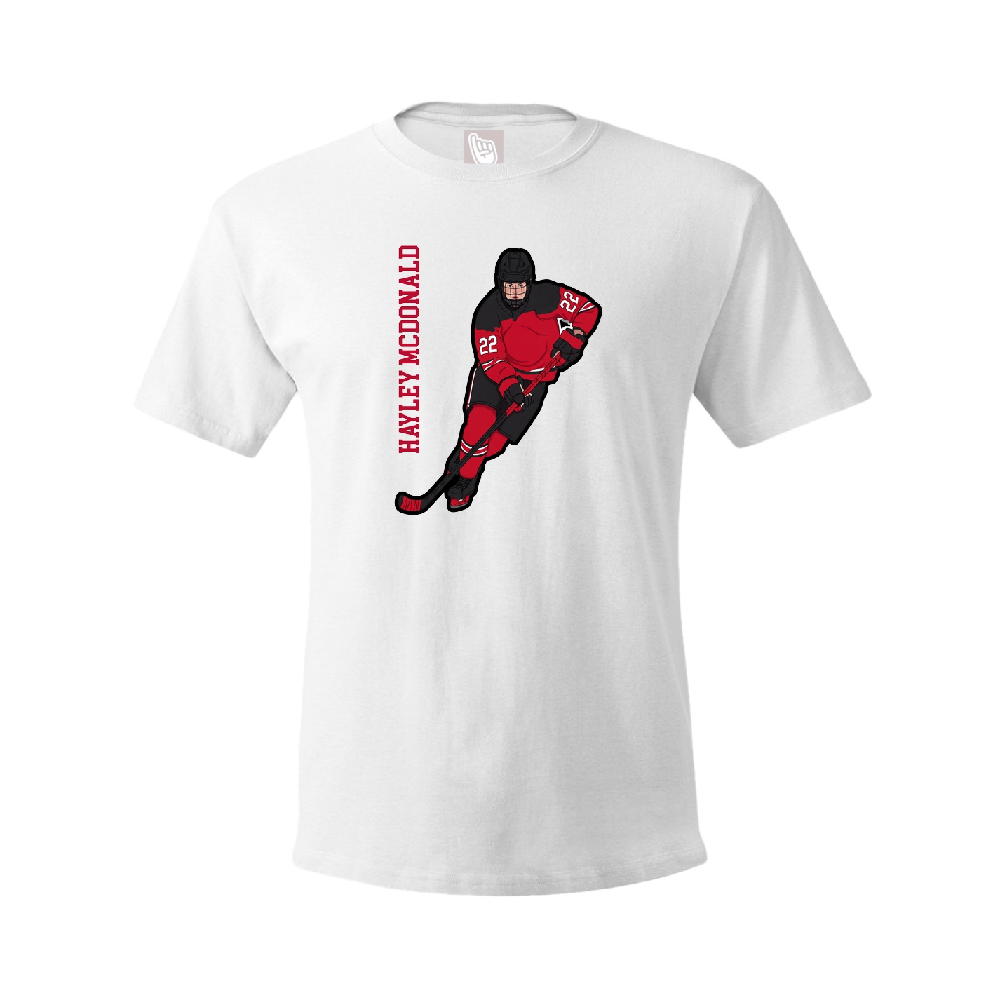 Youth Tee — Name Vertical in White